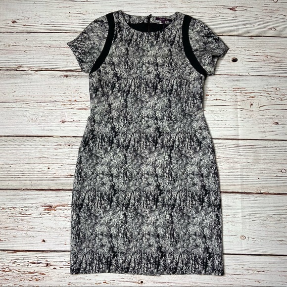 NWT Rachel Roy Cracked Jacquard Square Shoulder Sheath Dress Sz 10 - Picture 3 of 16